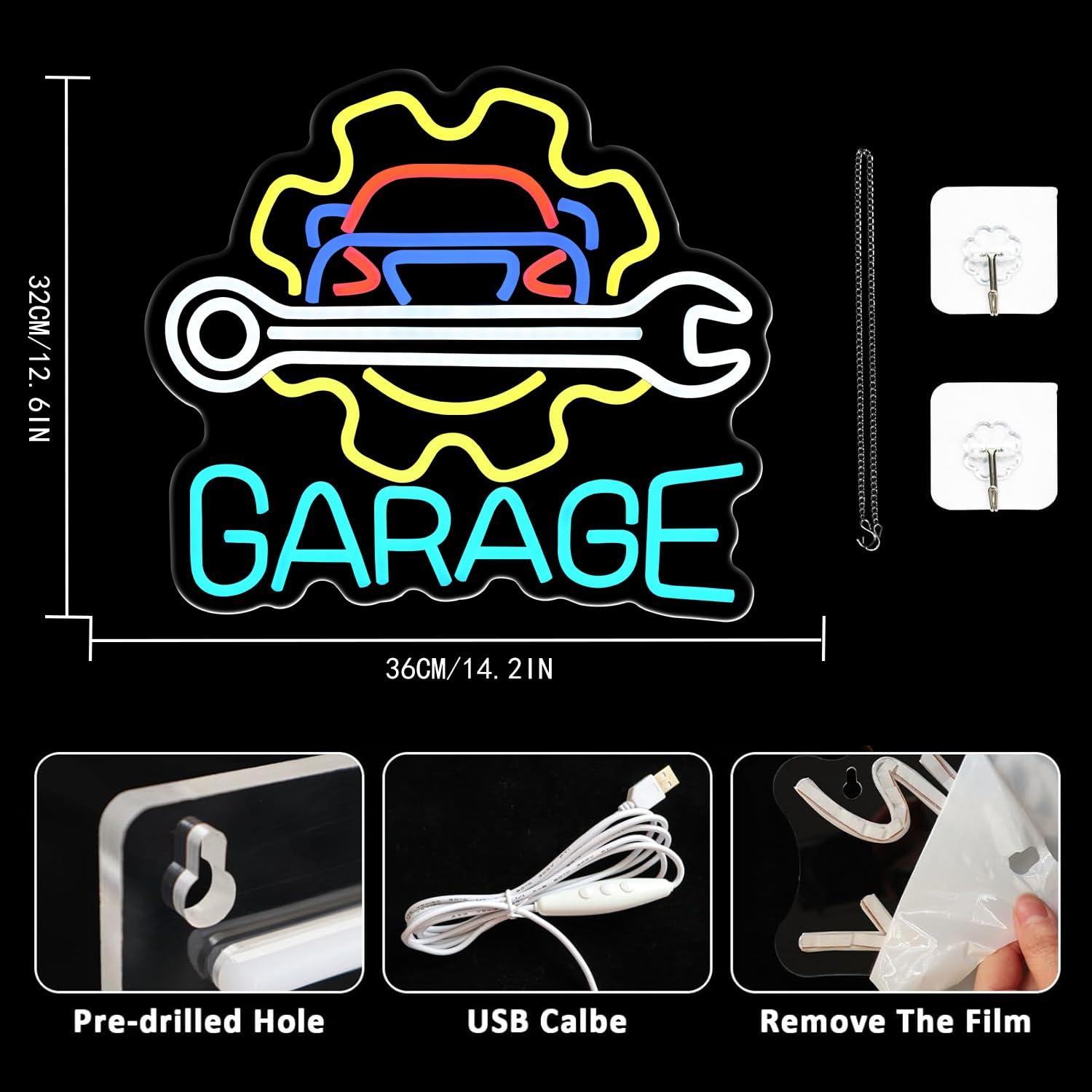 Garage Neon Sign USB Powered L - Auto Repair Shop In recension och pris